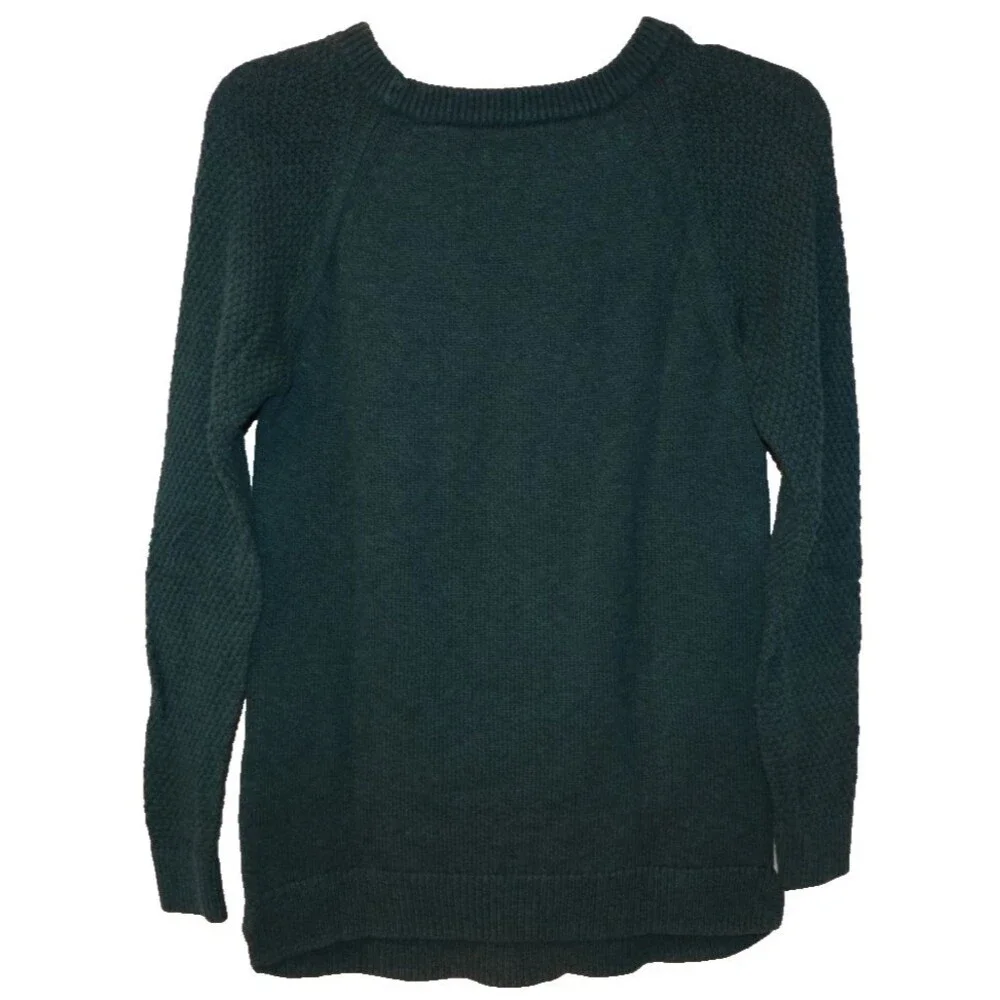 Sonoma Goods for Life Dark Teal Green Chevron Pattern Tunic Sweater Size Small